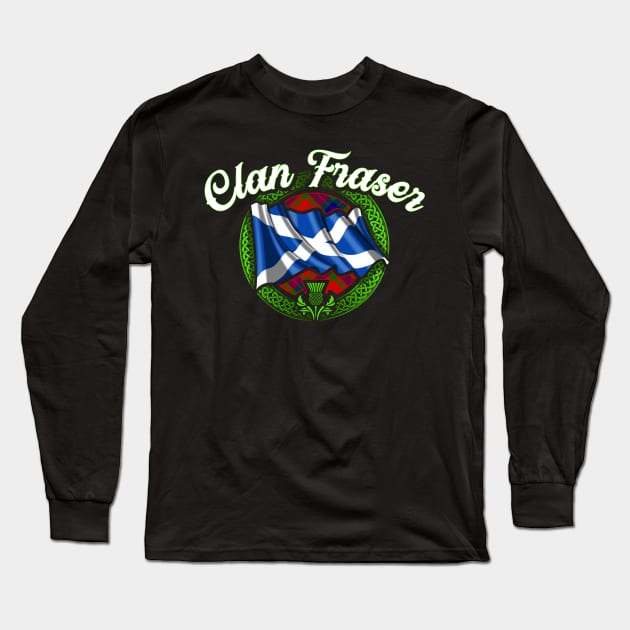 Scottish Flag Clan Fraser Long Sleeve T-Shirt by Celtic Folk